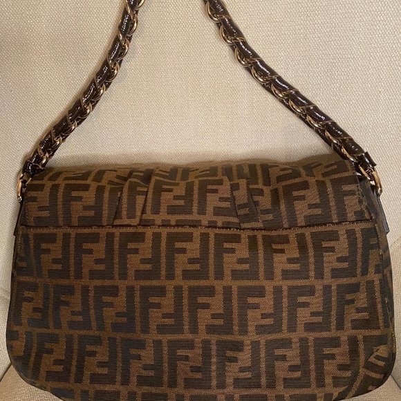 👜EXCLUSIVE SALE - FENDI Zucca Chain - Shoulder Bag -  Excellent Condition👜 - Picture 5 of 11